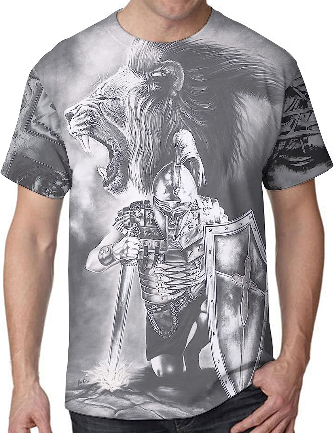 I Can Do All Things Through Christ Lion Warrior All Over Printed 3D T Shirt - Christian Shirts for Men Women