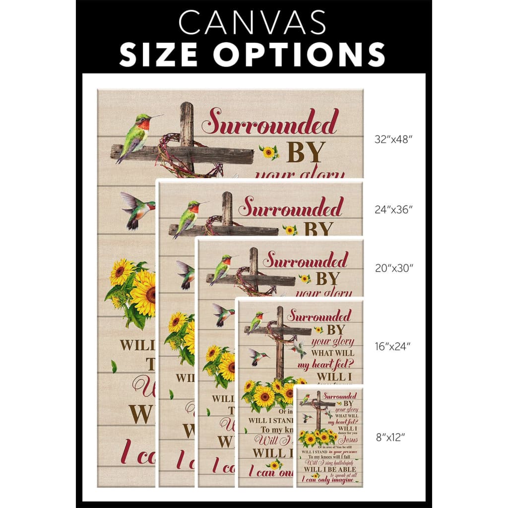I Can Only Imagine Hummingbird Sunflower Cross Canvas Wall Art - Christian Canvas Prints - Bible Verse Canvas
