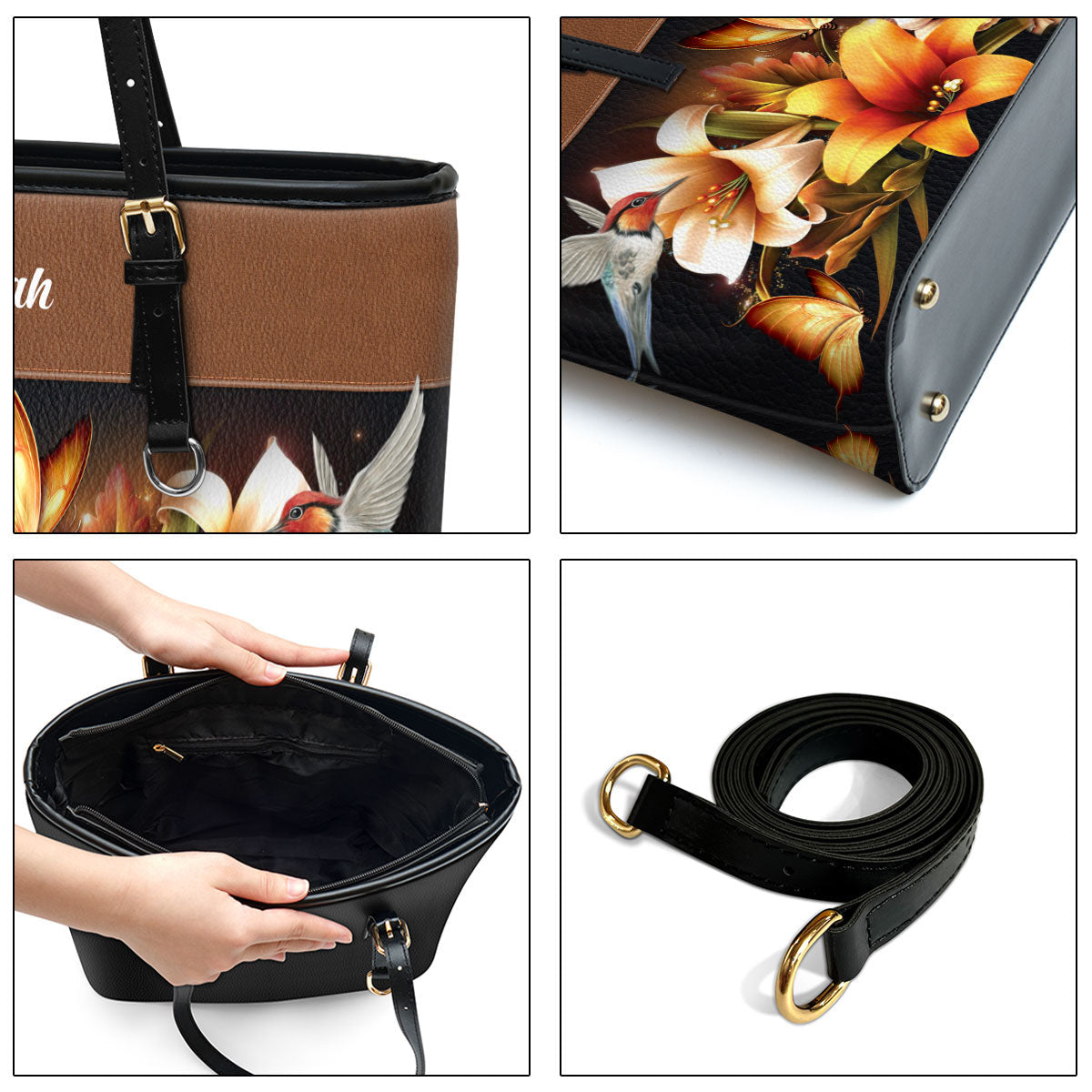 I Have Made You And I Will Carry You Personalized Large Leather Tote Bag - Christian Inspirational Gifts For Women