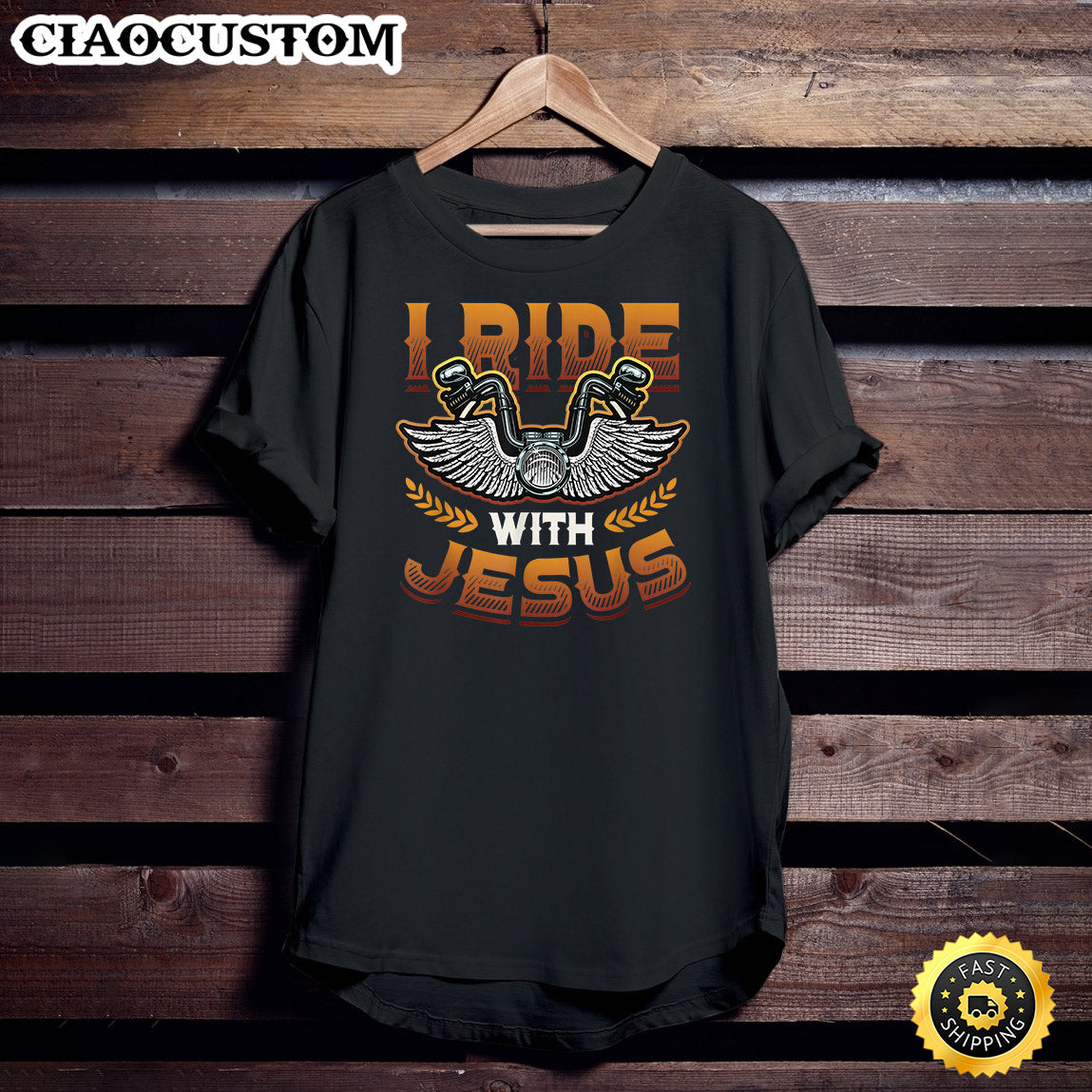 I Ride With Jesus Motorcycle Biker Christian T-Shirt - Christian Shirt