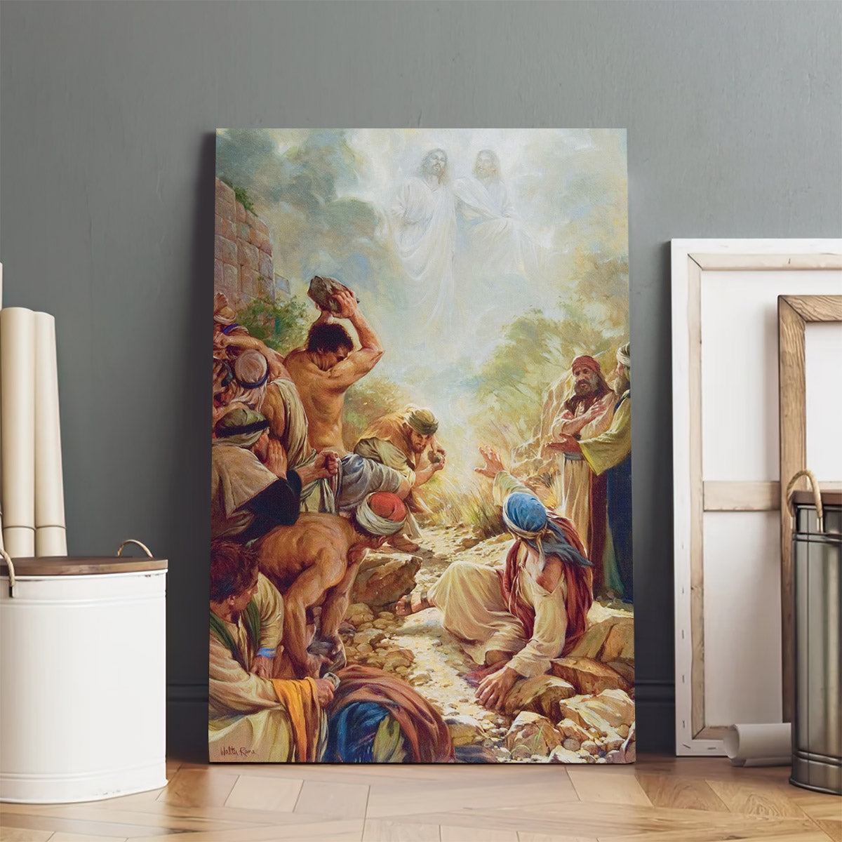 I See The Son Of Man Standing On The Right Hand Of God Canvas Pictures - Religious Wall Art Canvas - Christian Paintings For Home