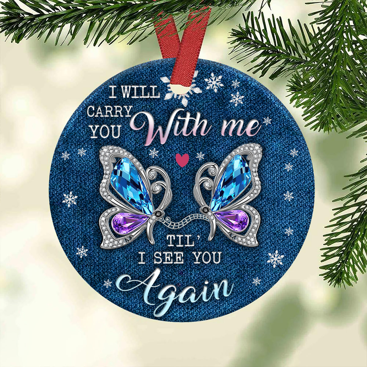 I Will Carry You Ceramic Circle Ornament - Decorative Ornament - Christmas Ornament