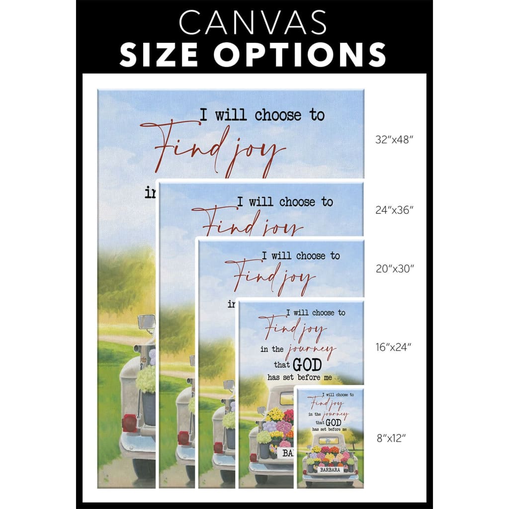 I Will Choose To Find Joy In The Journey Personalized Canvas Wall Art - Christian Canvas Prints - Bible Verse Canvas