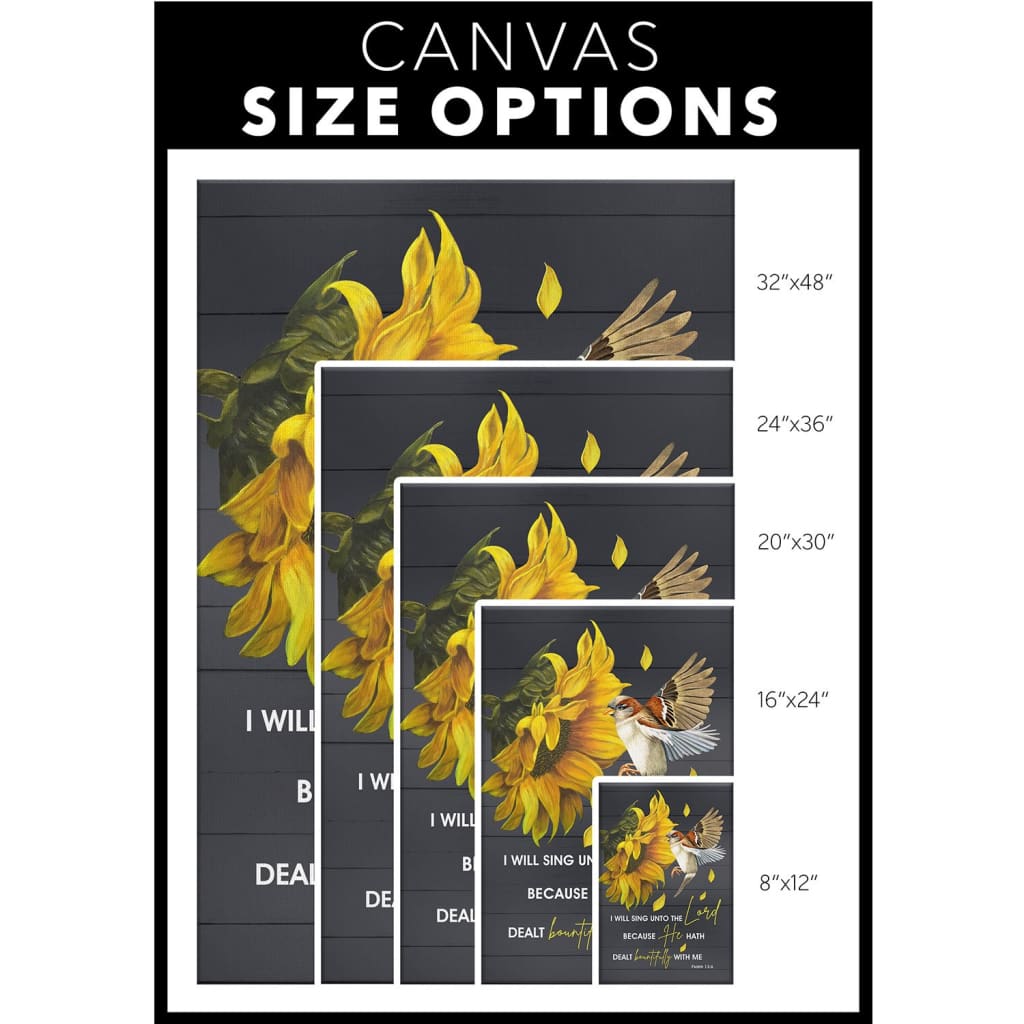 I Will Sing Unto The Lord Psalm 136 Kjv Canvas Wall Art - Christian Canvas Prints - Bible Verse Canvas