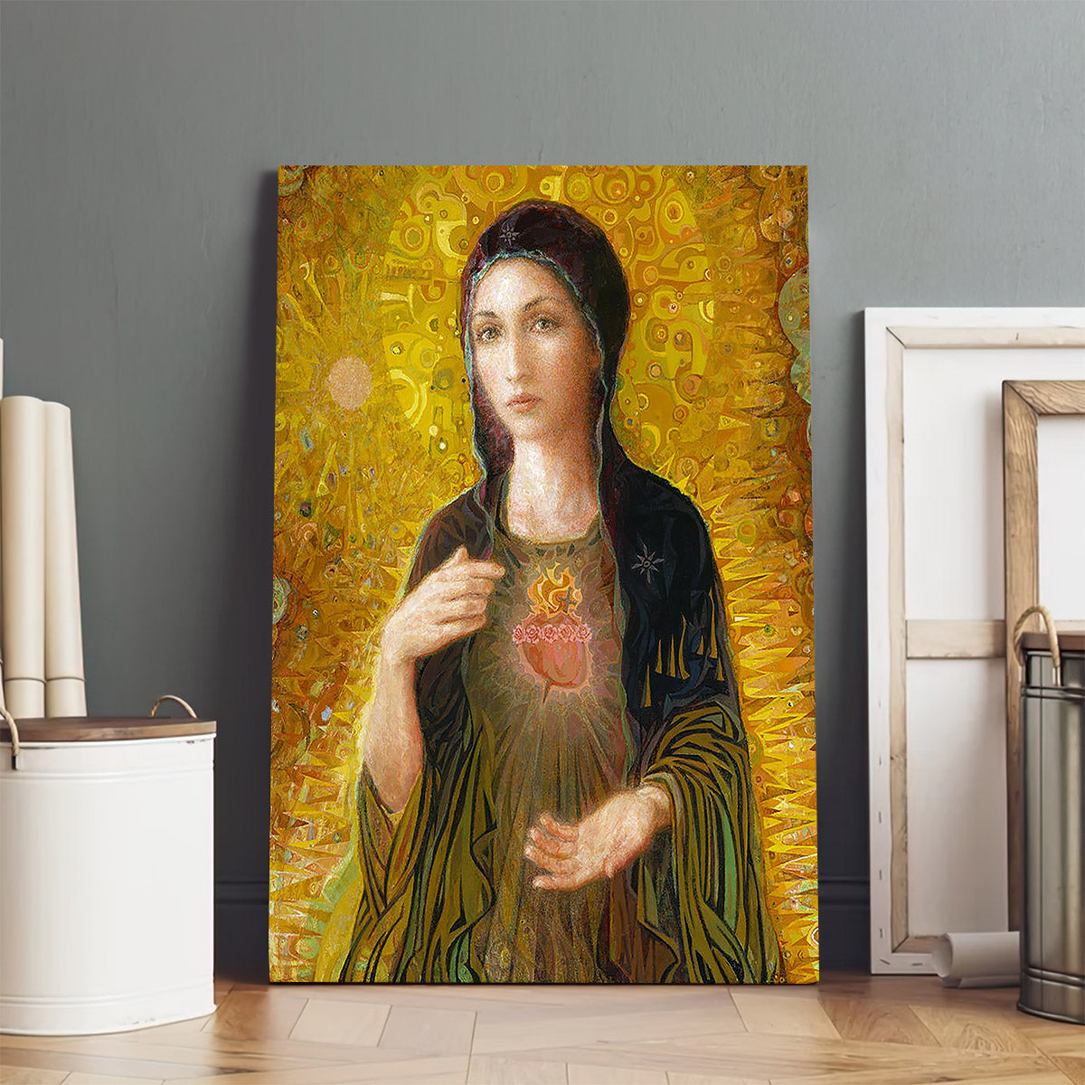 Immaculate Heart Of Mary Canvas Wall Art - Jesus Canvas Pictures - Christian Wall Art