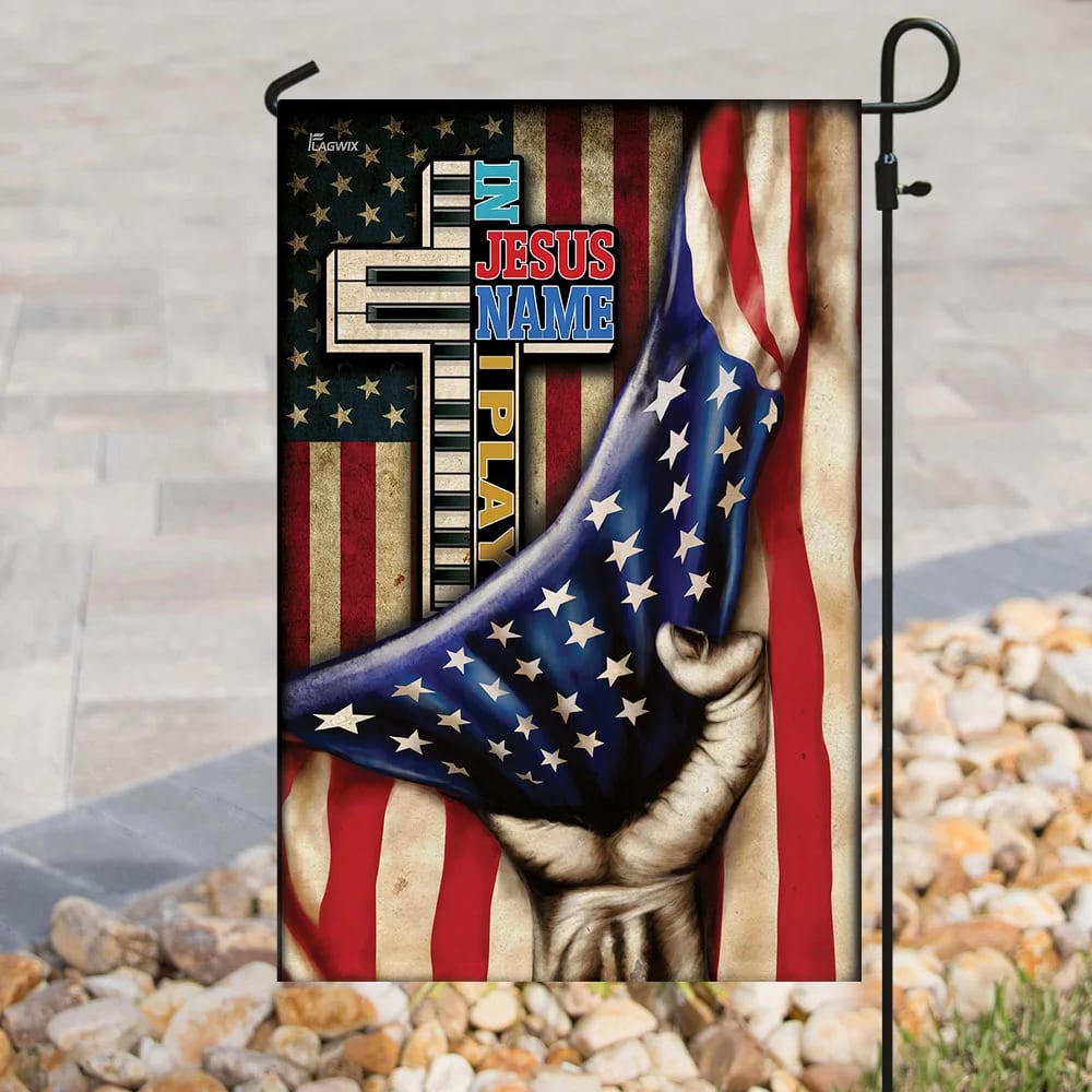 In Jesus Name I Play Piano Flag - Outdoor Christian House Flag - Christian Garden Flags