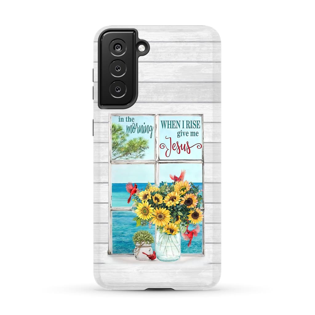 In The Morning When I Rise Give Me Jesus Cardinal Sunflowers Phone Case - Inspirational Bible Scripture iPhone Cases