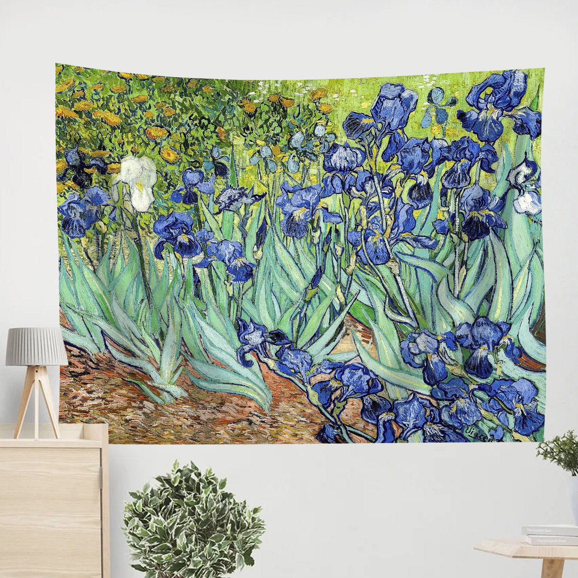 Irises Vincent Van Gogh Painting Tapestry - Tapestry Wall Decor - Home Decor Living Room