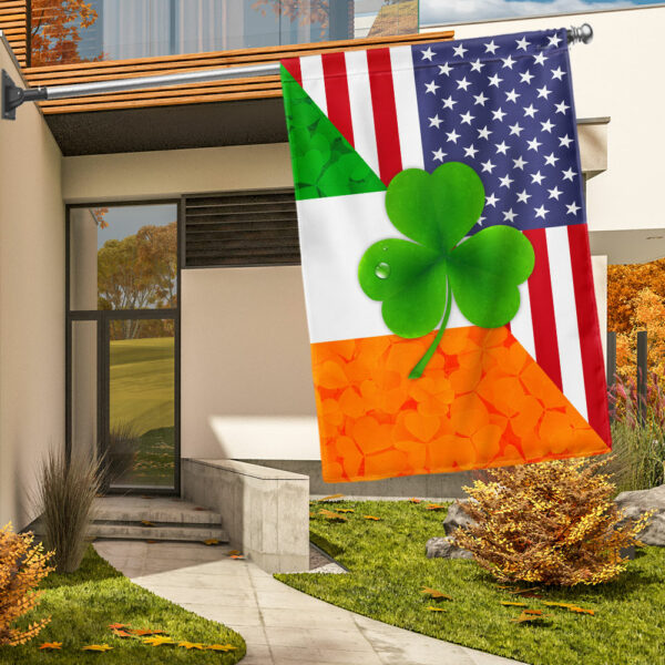 Irish Shamrock American House Flag - St Patrick's Day Garden Flag - St. Patrick's Day Decorations