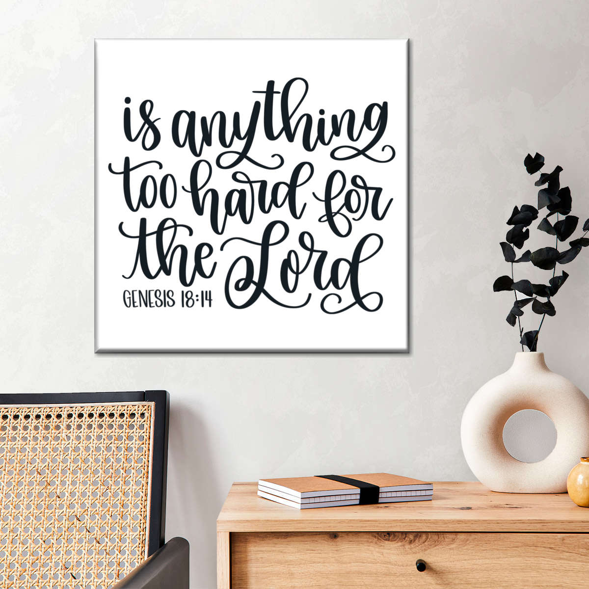 Is Anything Too Hard Square Canvas Art - Christian Wall Decor - Christian Wall Hanging