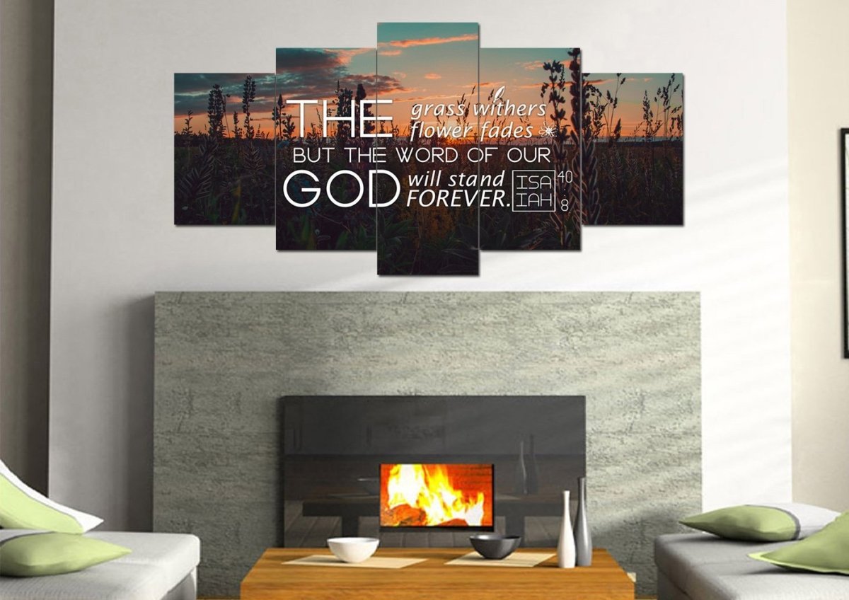 Isaiah 408 Word Of God Will Stand Forever Canvas Wall Art Print - Christian Canvas Wall Art