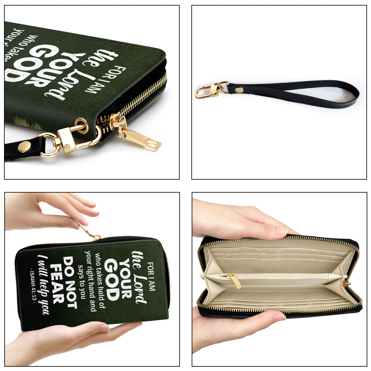 Isaiah 4113 Christ Gifts For Women Of God I Will Help You Clutch Purse For Women - Personalized Name - Christian Gifts For Women