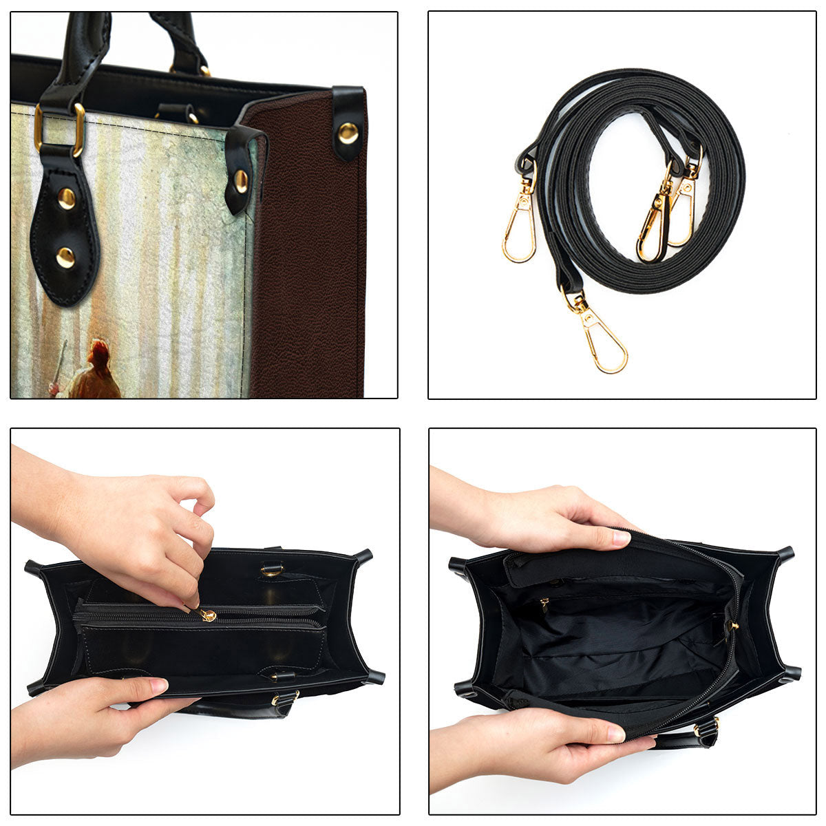 It Is God Who Makes My Way Perfect Awesome Personalized Leather Bag For Women - Religious Gifts For Women