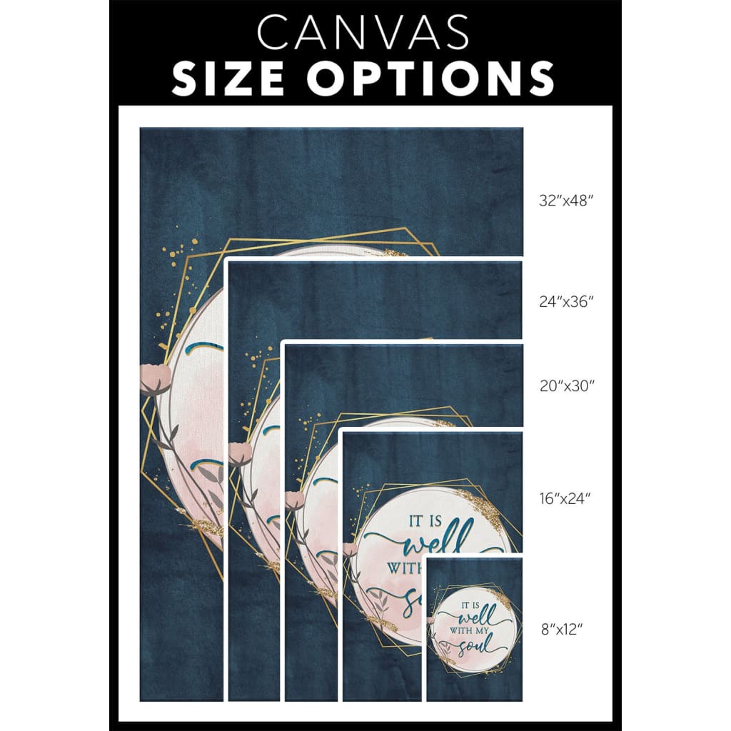 It Is Well With My Soul Christian Hymn Lyrics Canvas Wall Art - Christian Canvas Prints - Bible Verse Canvas