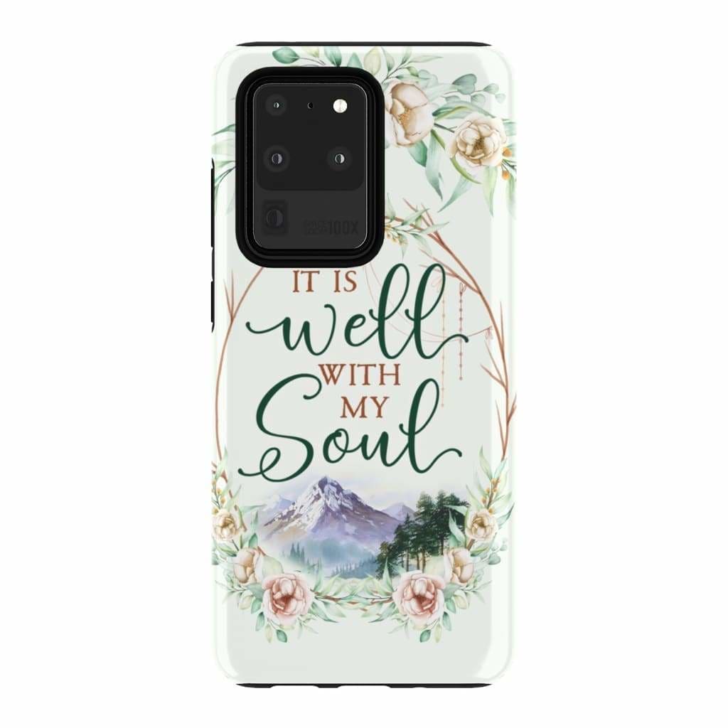 It Is Well With My Soul Floral Christian Phone Case - Inspirational Bible Scripture iPhone Cases