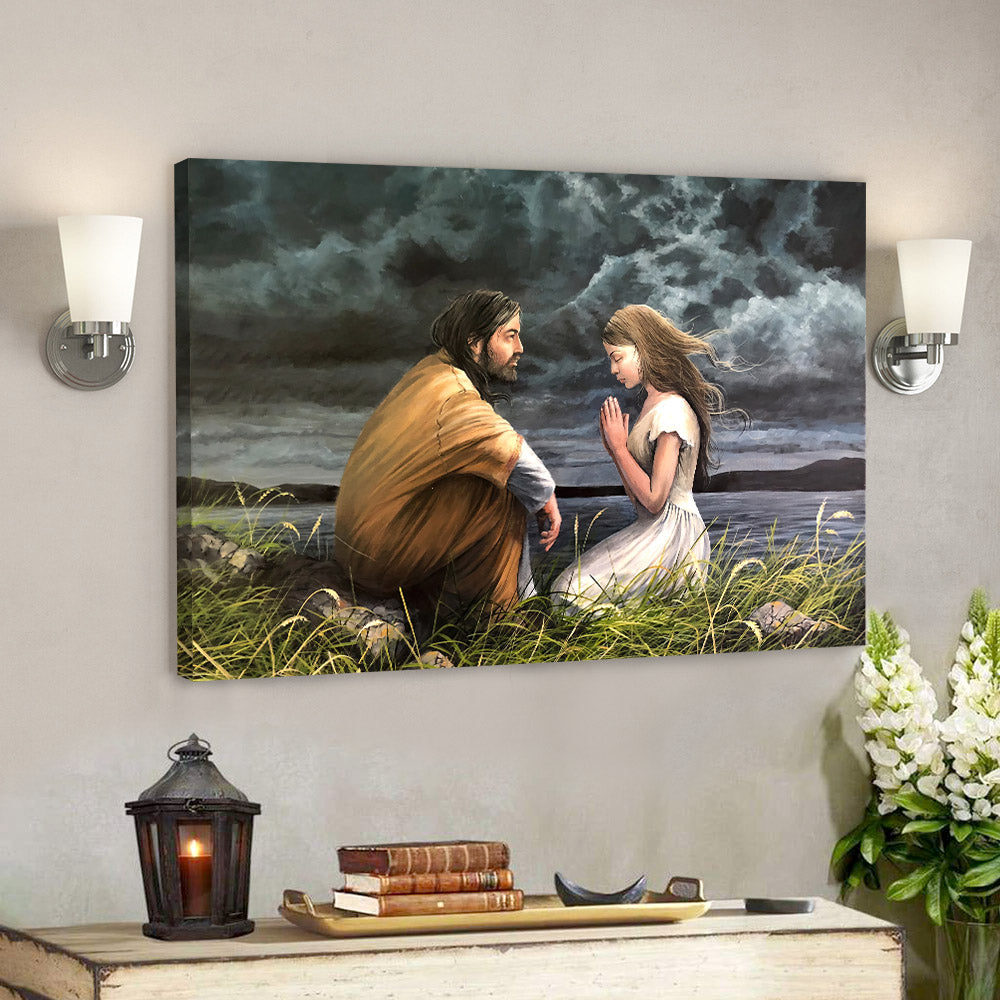 The Lord is Near - Girl Praying To Jesus - Jesus Canvas Poster - Christian Wall Art - Christ Pictures - Christian Canvas Prints - Religious Wall Art Canvas - Ciaocustom