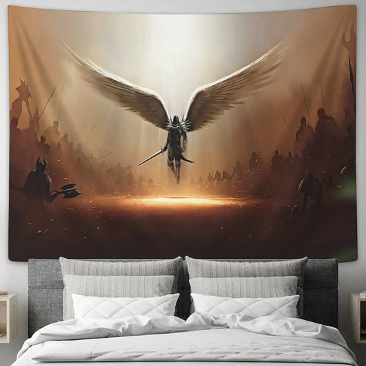 Wing of God Tapestry - Christian Tapestry - Jesus Tapestry - Religious Tapestry Wall Hangings - Warrior Wall Art - Christian Gift - Ciaocustom