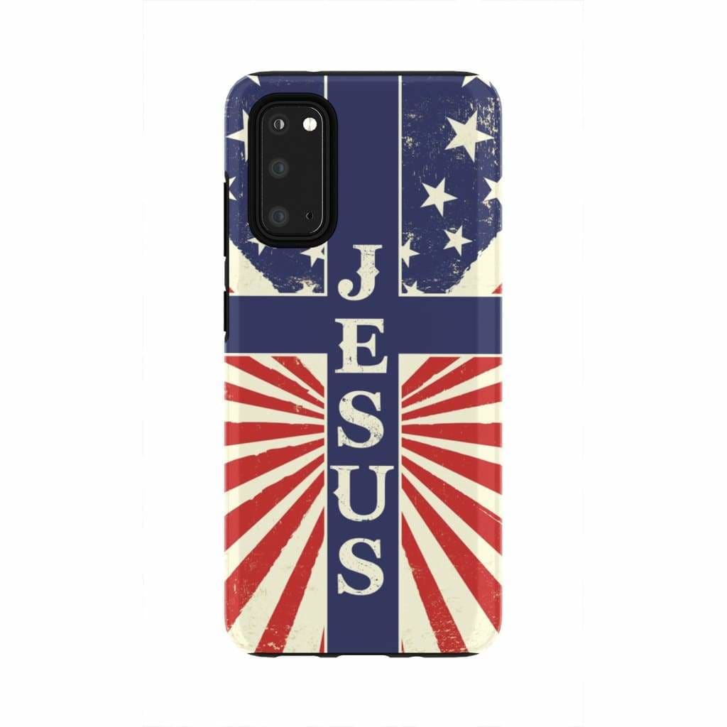 Jesus American Flag Phone Case - Inspirational Bible Scripture iPhone Cases