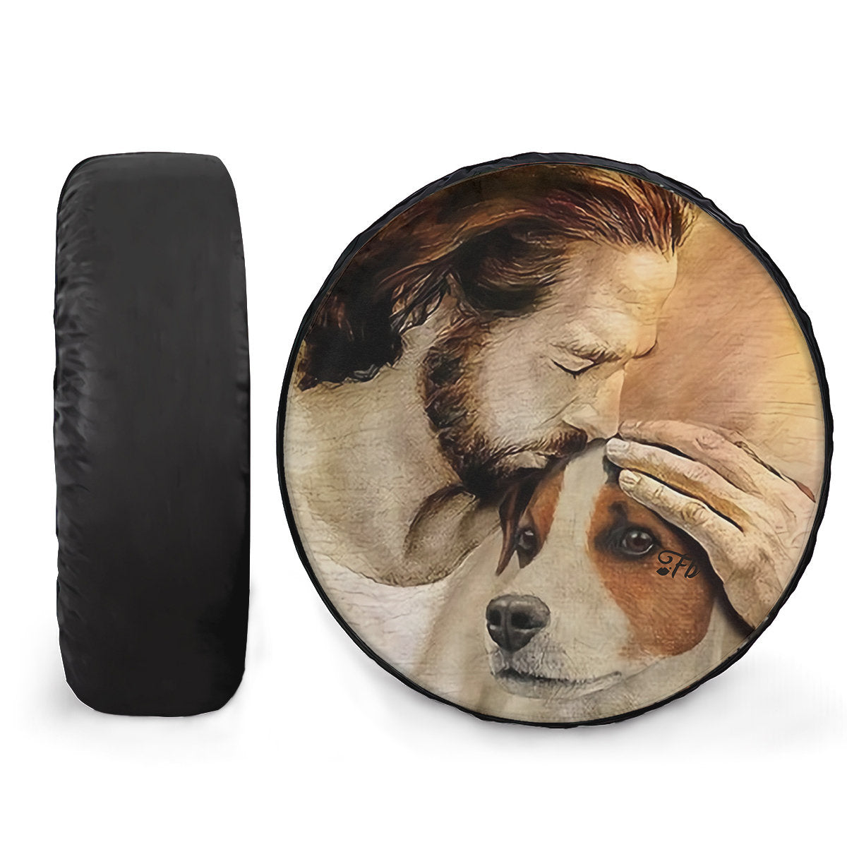 Jesus And Beagle Spare Tire Covers - Beagle Wheel Cover - Jesus Believer - Christian Gift