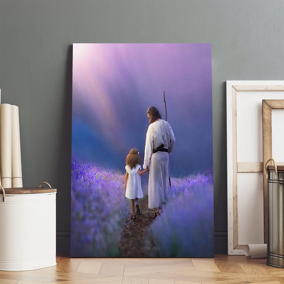 Jesus And Girl Canvas Wall Art - Jesus Canvas Pictures - Christian Wall Art