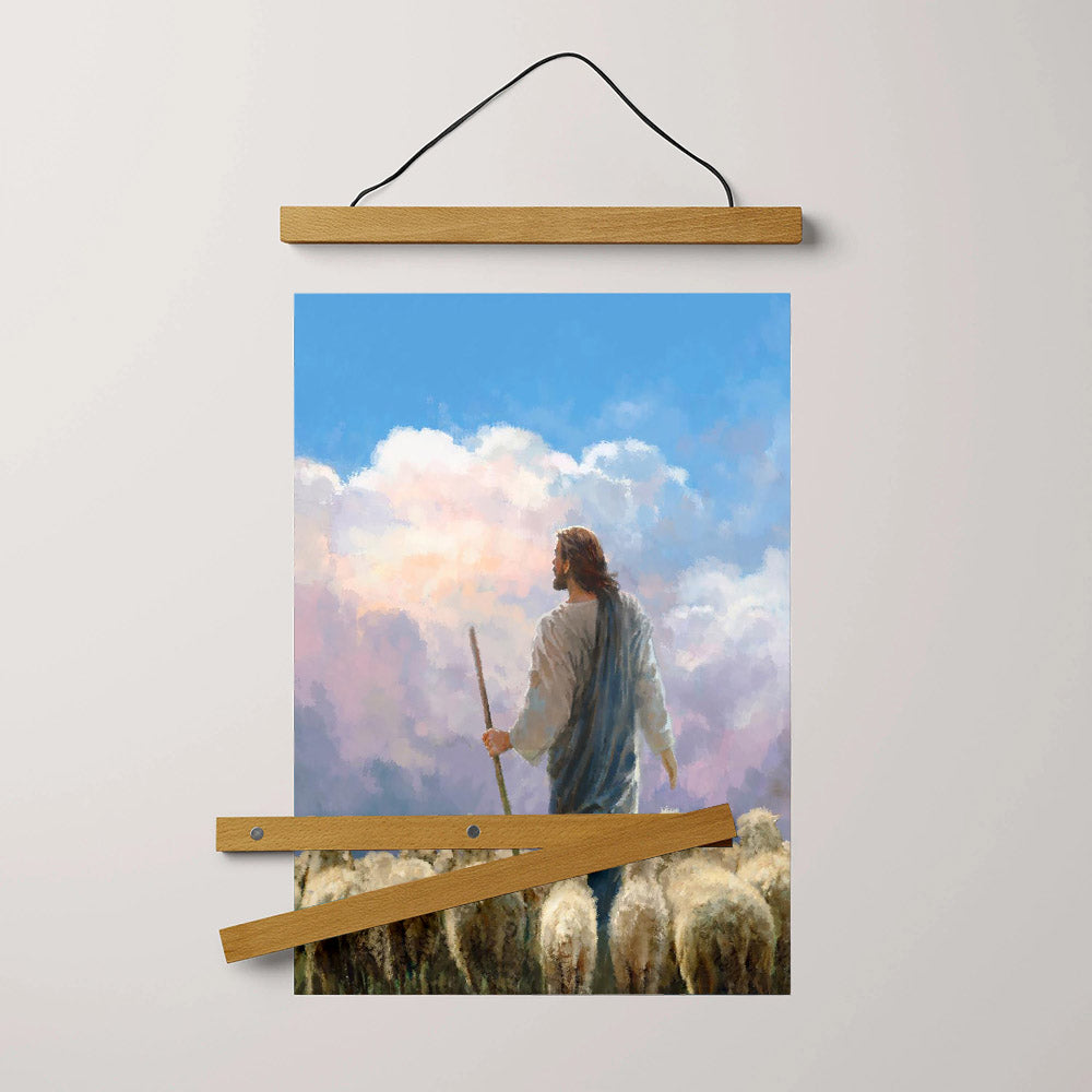 Jesus And The Lamb Picture - In His Keeping Portrait Hanging Canvas Wall Art - Christian Wall Decor - Religious Canvas