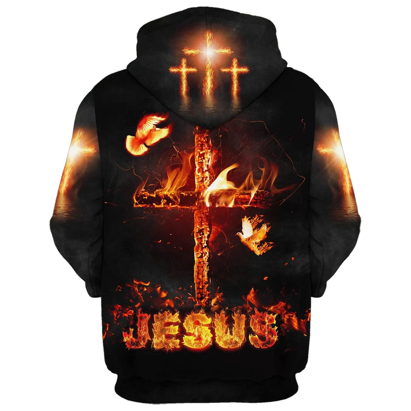 Jesus And The Three Crosses 3d Hoodies - Jesus Hoodie - Men & Women Christian Hoodie - 3D Printed Hoodie