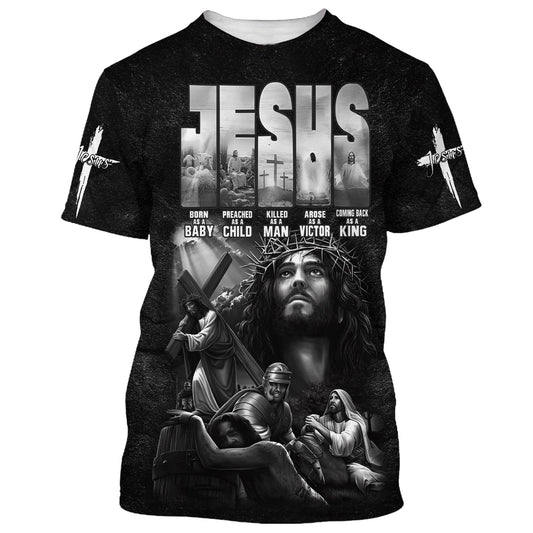 Jesus Born As A Baby 3d T-Shirts - Christian Shirts For Men&Women