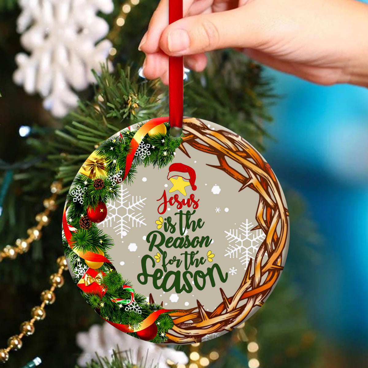 Jesus Ceramic Circle Ornament - Wreath And Crown Of Thorns - Christian Gift For Friends - Unique Gifts