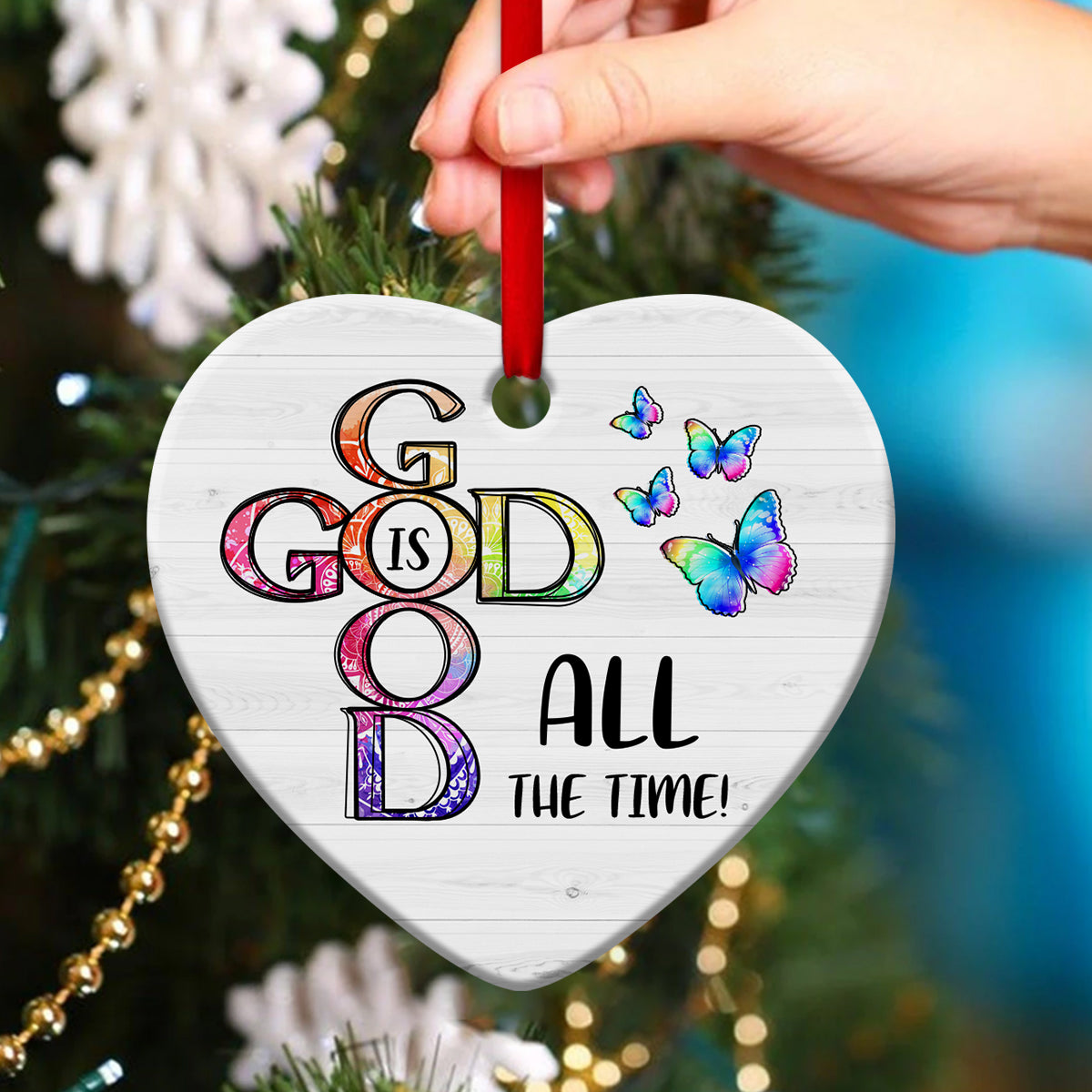 Jesus Ceramic Heart Ornament - All The Time God Is Good - Ornaments Hanging Gift - Nativity Ornaments