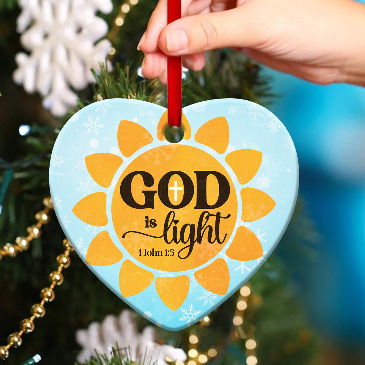 Jesus Ceramic Heart Ornament - Light Of The World - Christian Gift For Friends - Unique Gifts