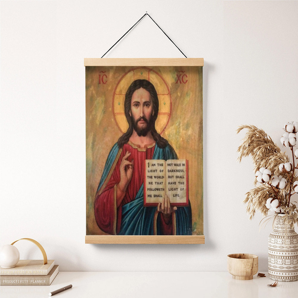 Jesus Christ Blessed Orthodox Byzantine Hanging Canvas Wall Art - Jesus Portrait Picture - Religious Gift - Christian Wall Art Decor
