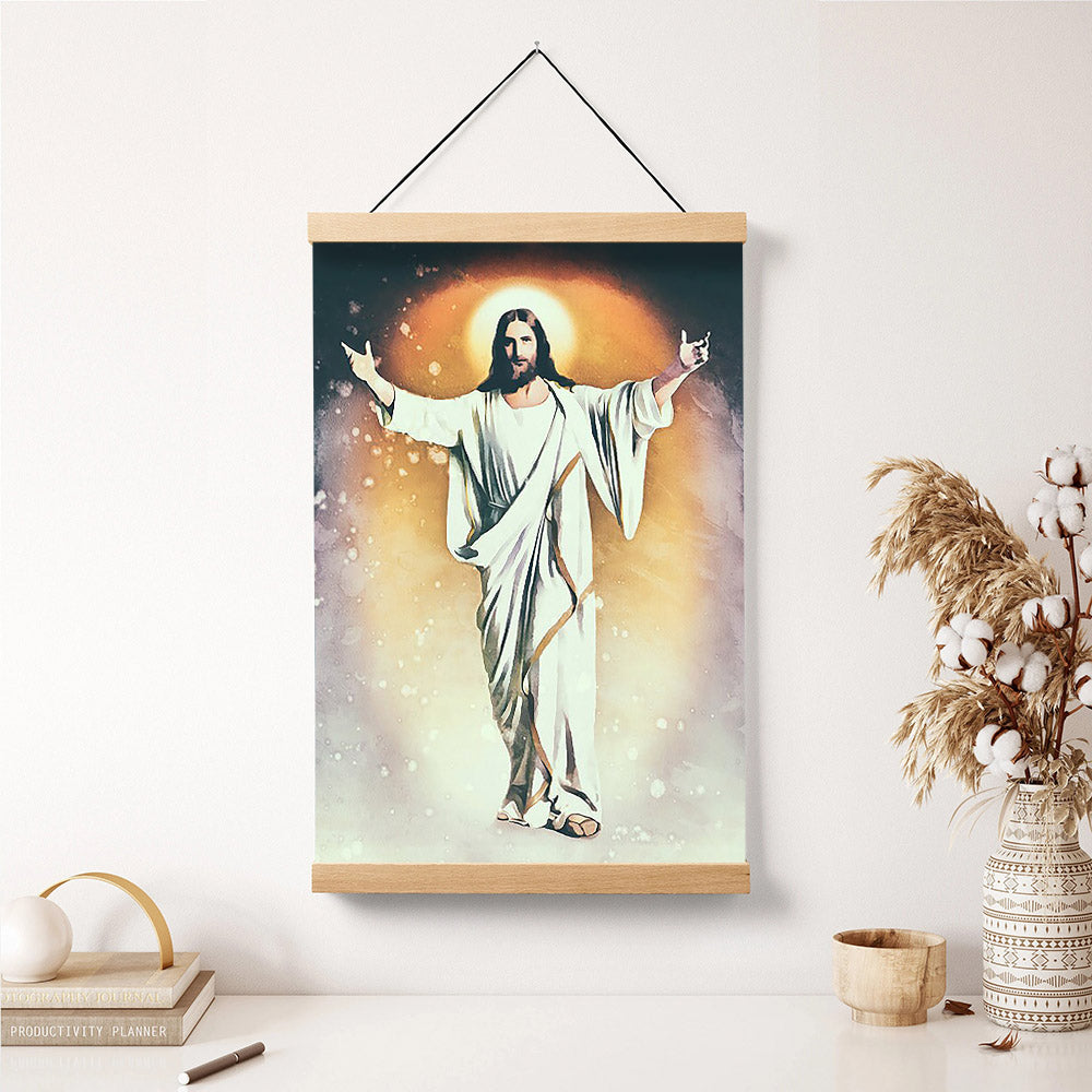 Jesus Christ Blessing Hanging Canvas Wall Art - Jesus Portrait Picture - Religious Gift - Christian Wall Art Decor