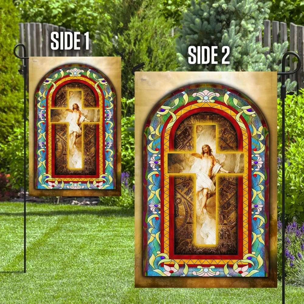 Jesus Christ Cross Flag - Outdoor Christian House Flag - Christian Garden Flags