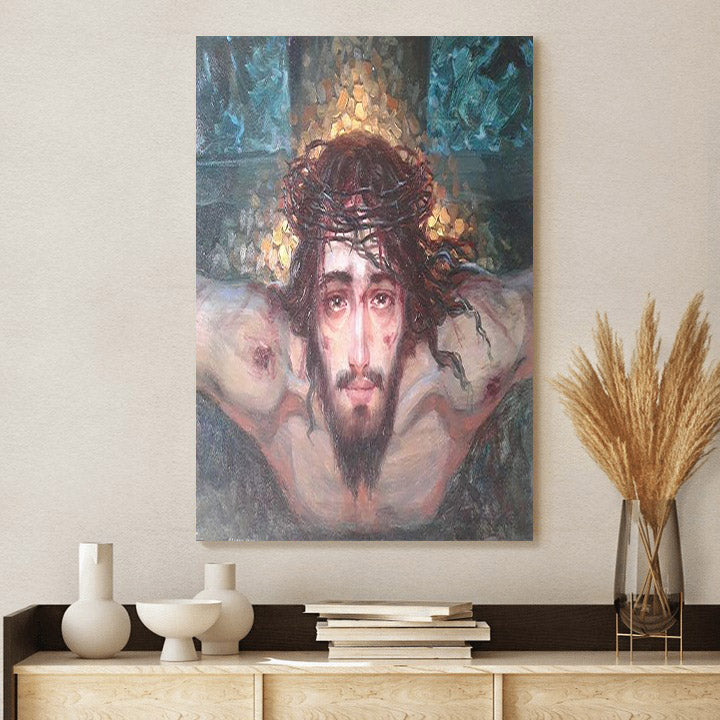 Jesus Christ Crown Of Thorns Canvas Prints - Jesus Christ Art - Christian Canvas Wall Decor