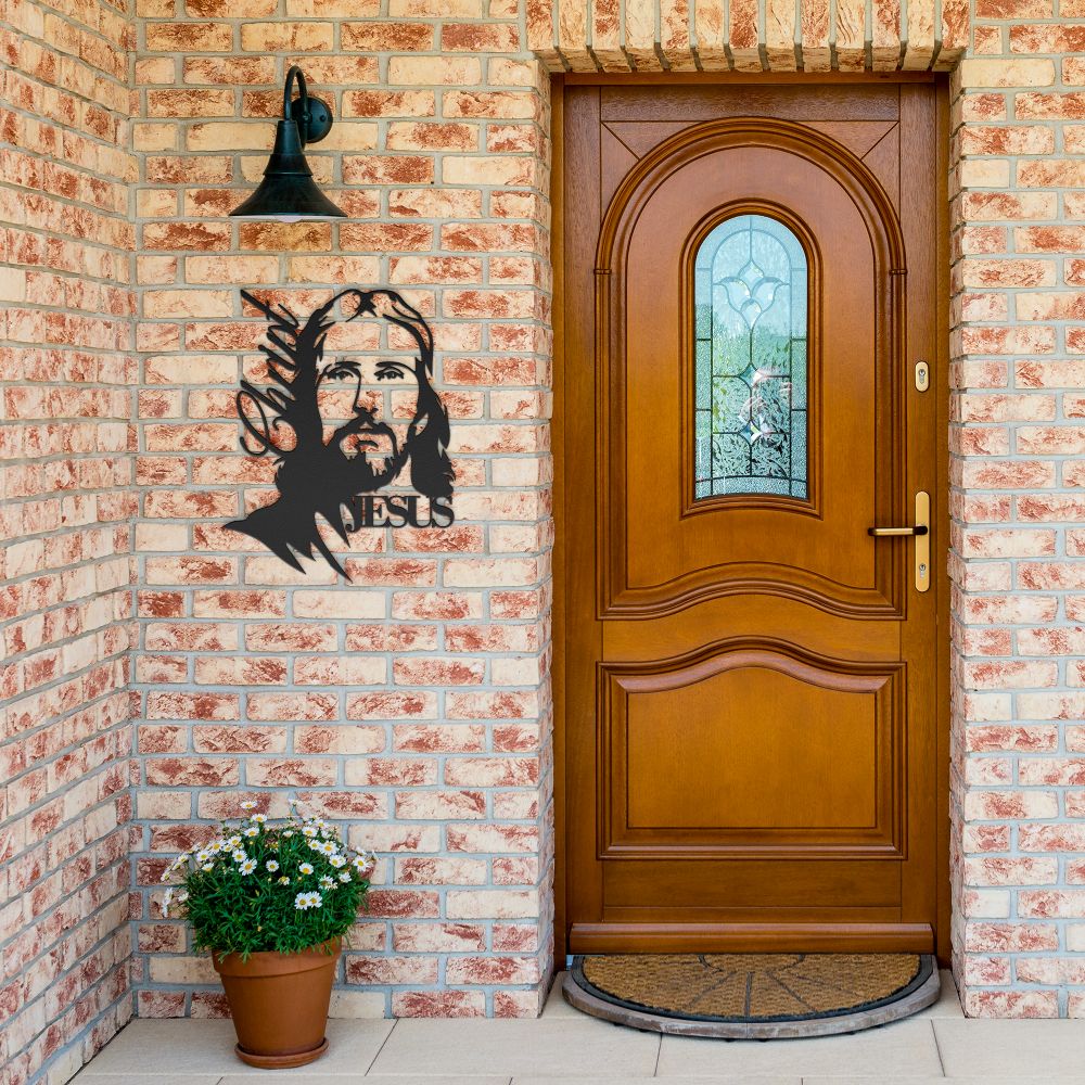 Jesus Christ Face Metal Sign - Christian Metal Wall Art - Religious Metal Wall Decor