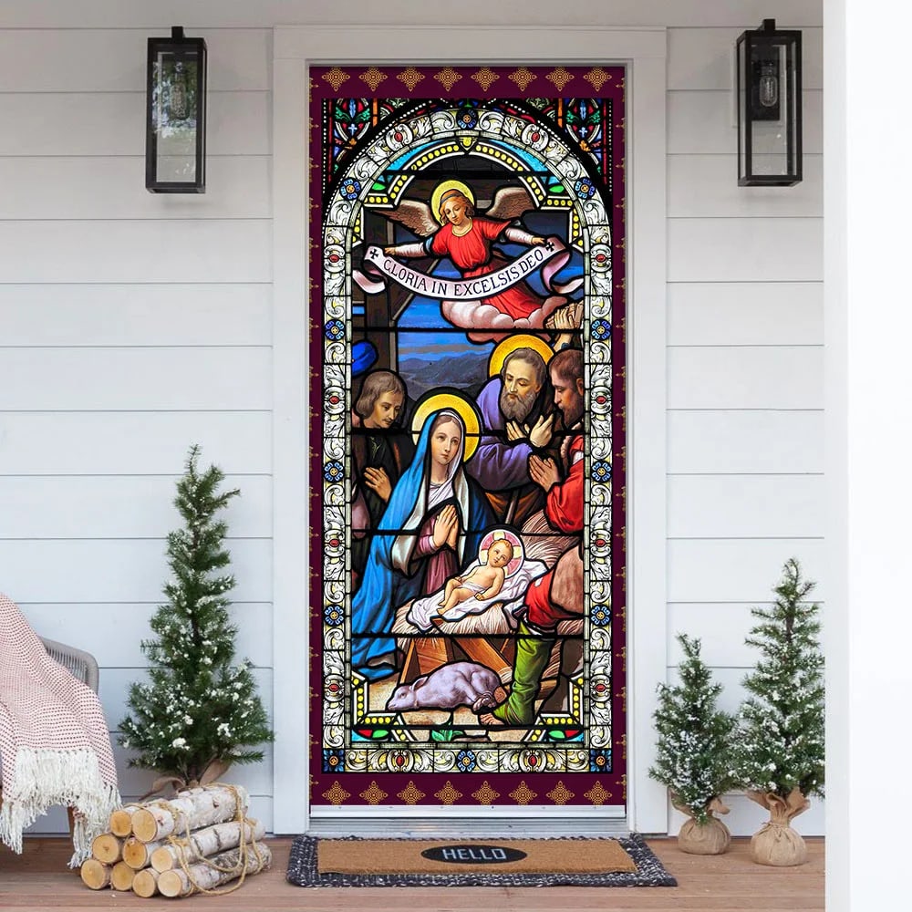Jesus Christ Family Door Cover - Religious Door Decorations - Christian Home Decor