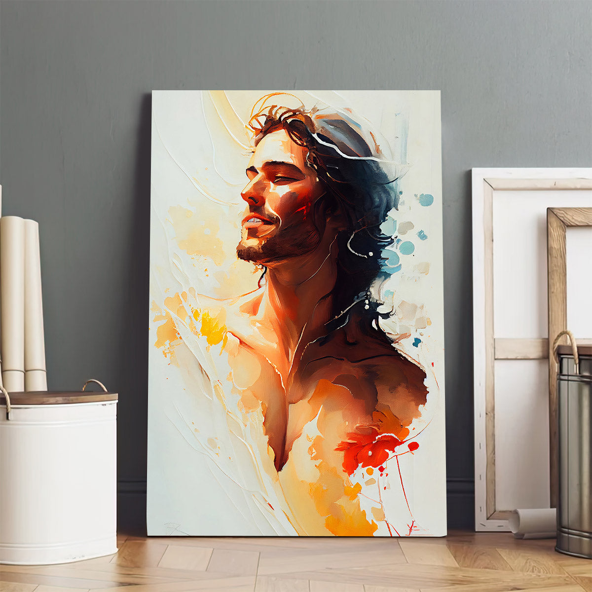 Jesus Christ Portrait Print Of Oil Painting Jesus Painting - Jesus Christ Canvas - Christian Wall Art