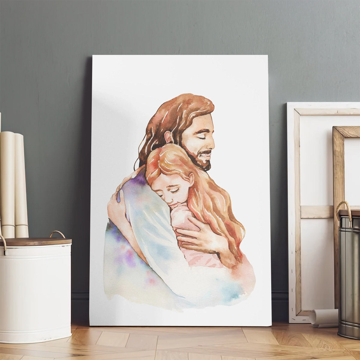 Jesus Christ Portrait Watercolor Painting - Jesus Canvas Art - Christian Wall Canvas