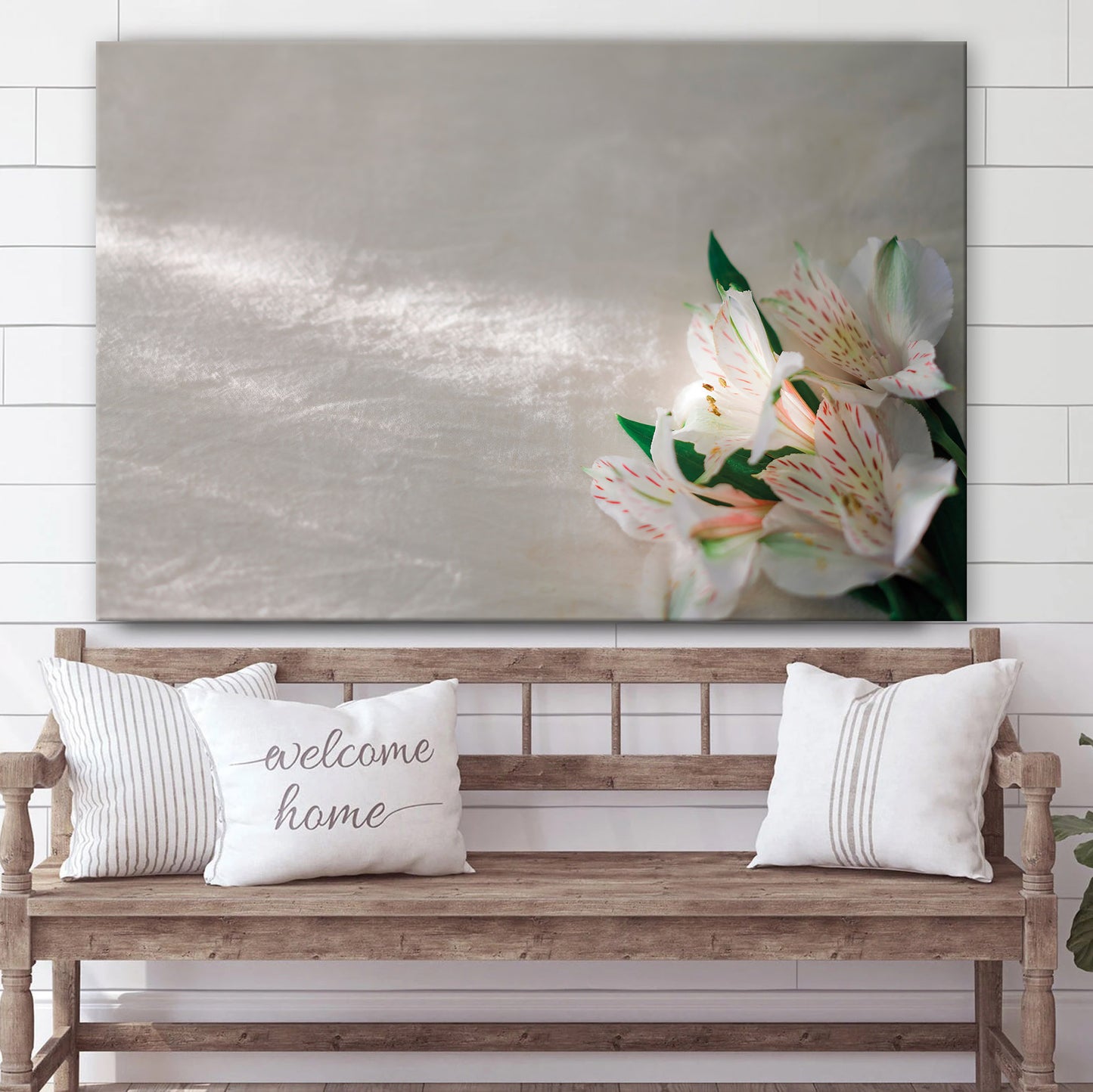 Jesus Christ White And Pink Lilies Canvas Wall Art - Easter Wall Art - Christian Canvas Wall Art