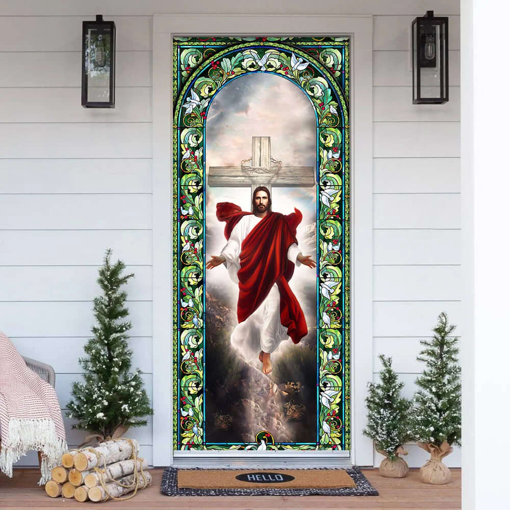 Jesus Christian Door Cover - Religious Door Decorations - Christian Home Decor