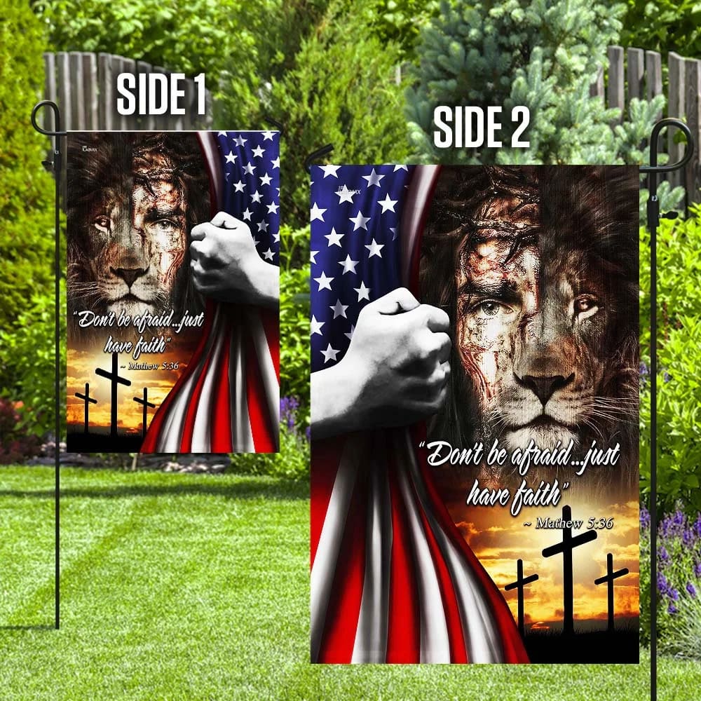 Jesus Christian Just Have Faith House Flags - Christian Garden Flags - Outdoor Christian Flag