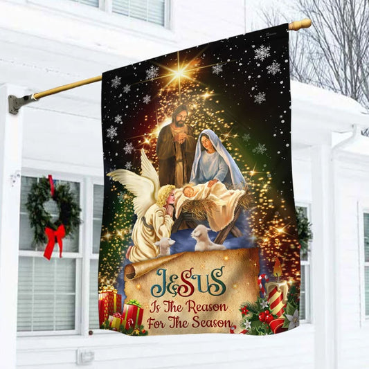 Jesus Christmas Flag Jesus Is The Reason For The Season Christmas Flag - Christmas Garden Flag - Christmas House Flag - Christmas Outdoor Decoration