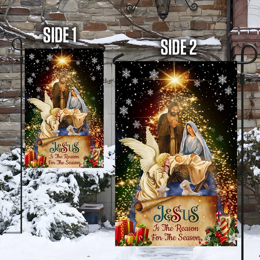 Jesus Christmas Flag Jesus Is The Reason For The Season Christmas Flag - Christmas Garden Flag - Christmas House Flag - Christmas Outdoor Decoration