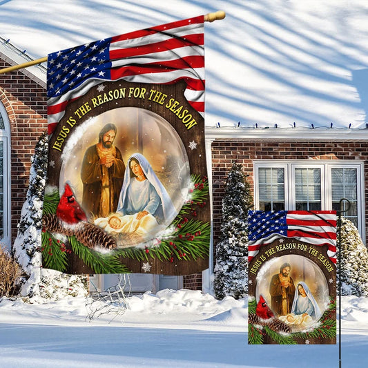 Jesus Christmas Flag Jesus Is The Reason For The Season Flag - Christmas Garden Flag - Christmas House Flag - Christmas Outdoor Decoration