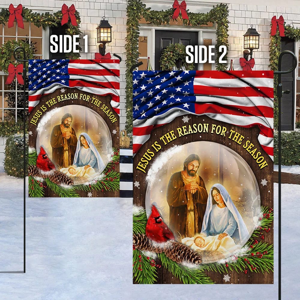 Jesus Christmas Flag Jesus Is The Reason For The Season Flag - Christmas Garden Flag - Christmas House Flag - Christmas Outdoor Decoration