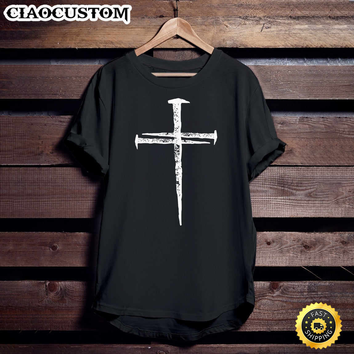 Jesus Cross Three Nails Christian Vintage T-Shirt - Christian Shirt