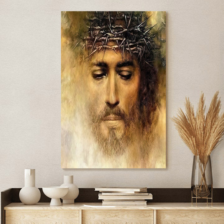 Jesus Crown Of Thorns Canvas Prints - Jesus Christ Art - Christian Canvas Wall Decor