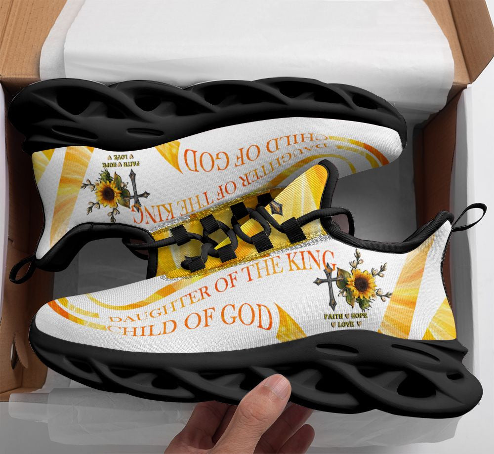 Jesus Daughter Of The King Yezy Running Sneakers Yellow Max Soul Shoes - Christian Shoes For Men And Women