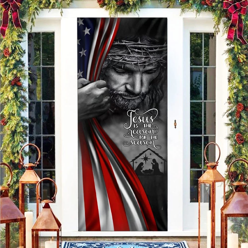 Jesus Door Cover - Jesus Is The Reason For The Season - Religious Door Decorations