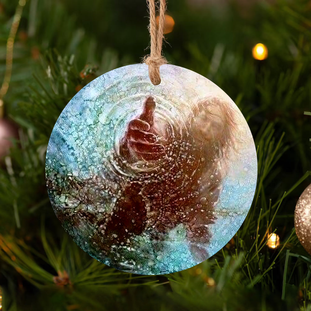 Jesus Faith Ceramic Circle Ornament - Decorative Ornament - Christmas Ornament